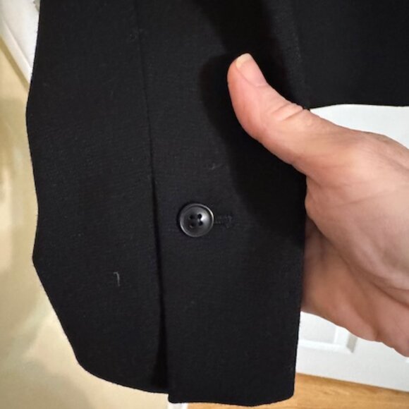 H&M Single-Breasted Fitted Notched Lapel White Lining Black Blazer Sz 8 - Picture 8 of 10